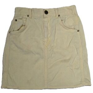 Vintage RAINBOW CREEK Girls Yellow Corduroy Skirt Size 6